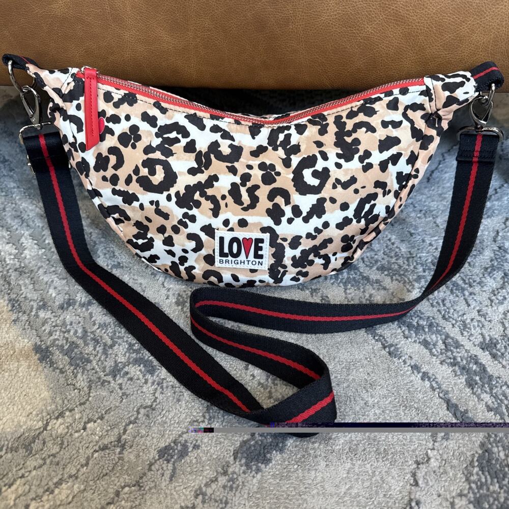 BRIGHTON Spotted Love Swing Bag Crossbody Animal Print Cheetah